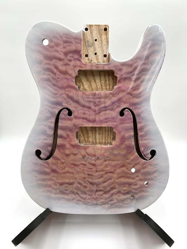 Warmtone Custom Guitars Semi Hollow Tele Body “Pink Clouds” Relic