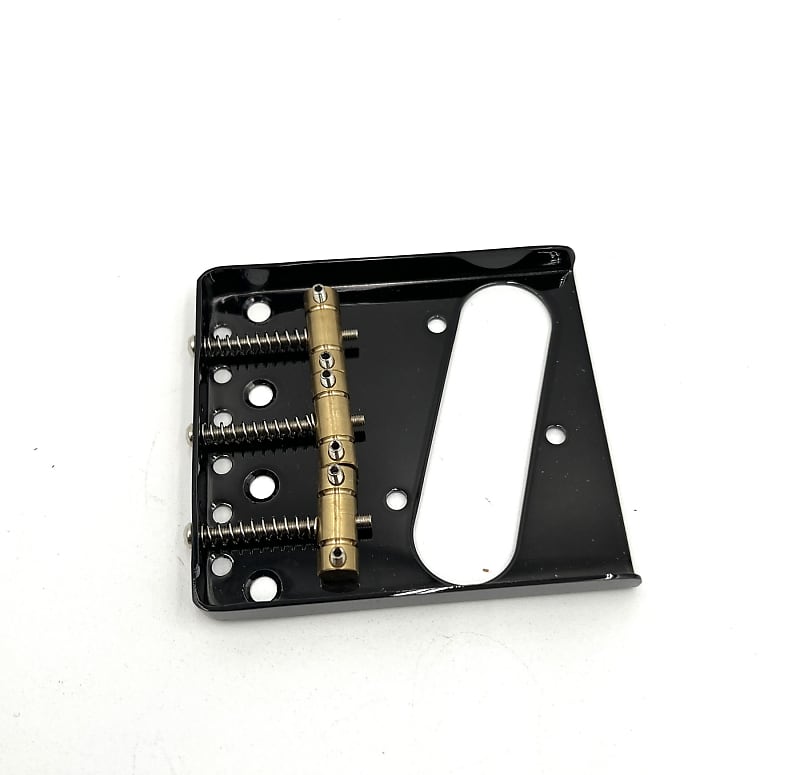 Warmtone Custom Guitars Tele Bridge Series #2 Vintage Ash Tray Black 3 Brass Saddles