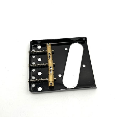 Warmtone Custom Guitars Tele Bridge Series #2 Vintage Ash Tray Black 3 Brass Saddles