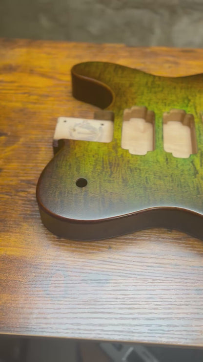 Warmtone CG HHH Tele Guitar Body 2 Sided Flamed Maple “Forest Sunset”