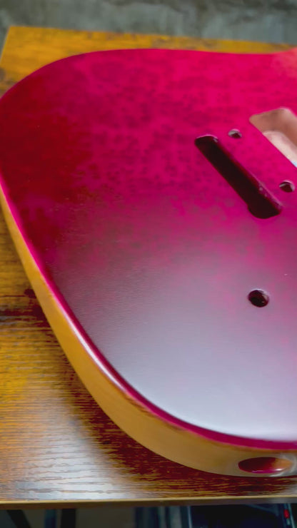 Warmtone CG Burl Telecaster Guitar Body “Berry Burl” P90 Nitro