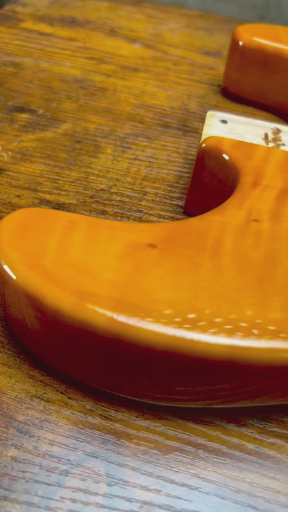 Warmtone CG SSS Strat Style Guitar Body Flamed Maple “Sun” 4.7lbs