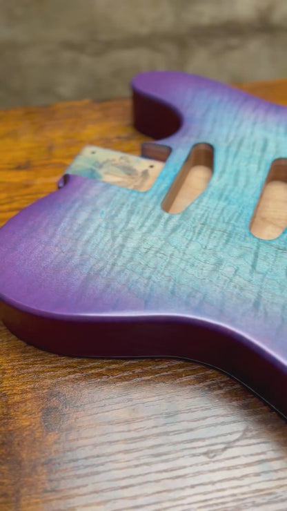 Warmtone Tele Guitar Body 2 Sided Flamed Maple “Berry Burst”