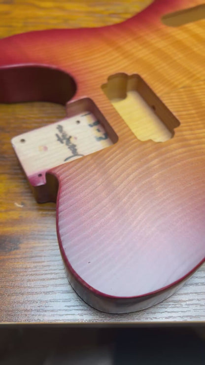 Warmtone CG Tele “Flamed Redwood” Guitar Body B Stock 3.3lbs