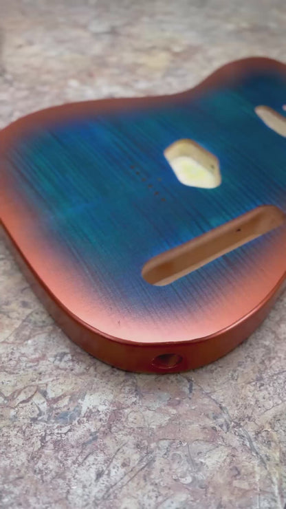 Warmtone Custom Guitars Tele Style Guitar Body “Copper Blue”