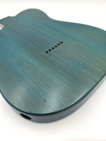 Holy Grail Guitars Tele Body “White Blue” Flamed Maple