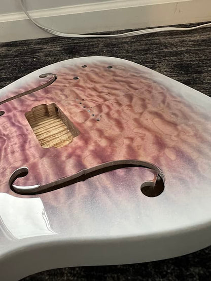 Warmtone Custom Guitars Semi Hollow Tele Body “Pink Clouds” Relic