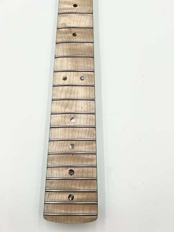 Warmtone Custom Guitars Flamed Maple Strat Style Neck- Green Flames #2