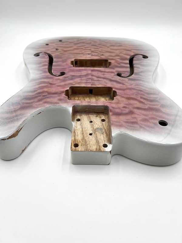 Warmtone Custom Guitars Semi Hollow Tele Body “Pink Clouds” Relic