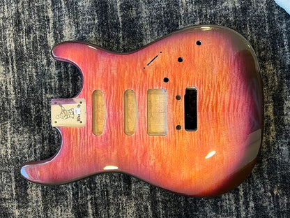 Warmoth Custom Stratocaster “Tequila Sunrise “ Strat Flamed Maple Stratocaster