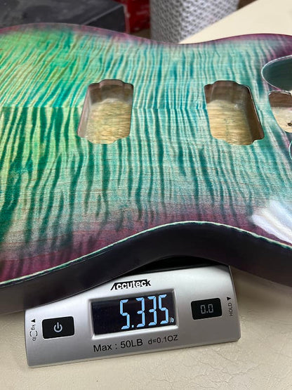 Warmtone Custom Guitars “Colorful Ocean” White Korina Back