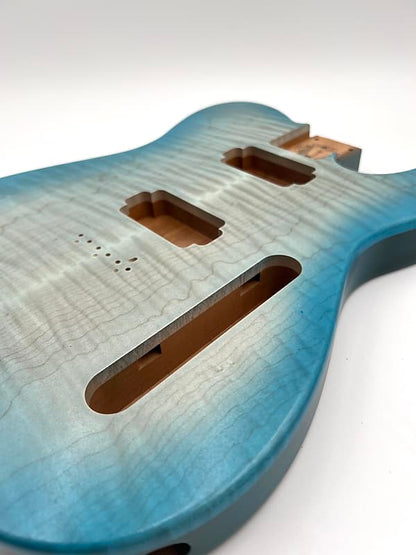 Holy Grail Guitars Tele Body “White Blue” Flamed Maple