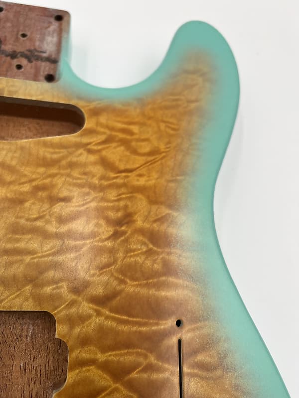 Warmtone Custom Guitars Tele Body Quilt Maple “Arctic Quilt” Telecaster