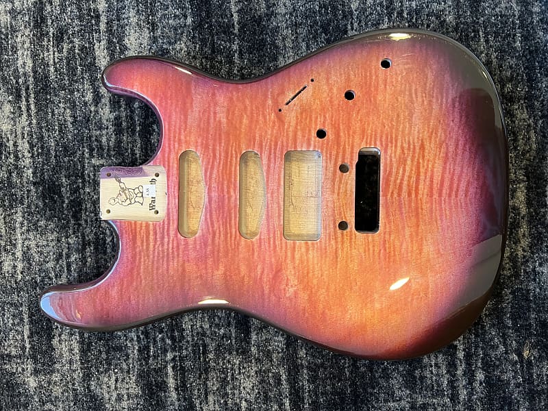 Warmoth Custom Stratocaster “Tequila Sunrise “ Strat Flamed Maple Stratocaster
