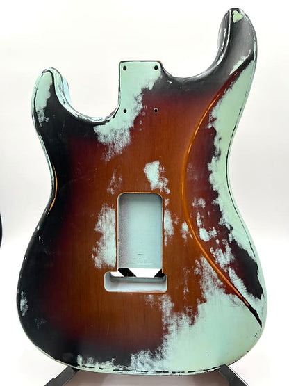 Warmtone Custom Guitars Strat Style Body Relic “Sonic Sunburst” Nitrocellulose Lacquer