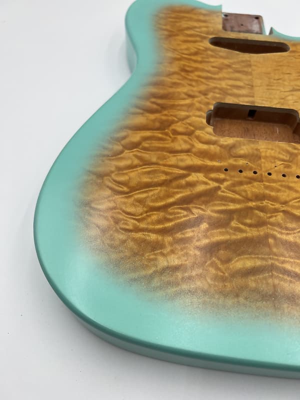 Warmtone Custom Guitars Tele Body Quilt Maple “Arctic Quilt” Telecaster